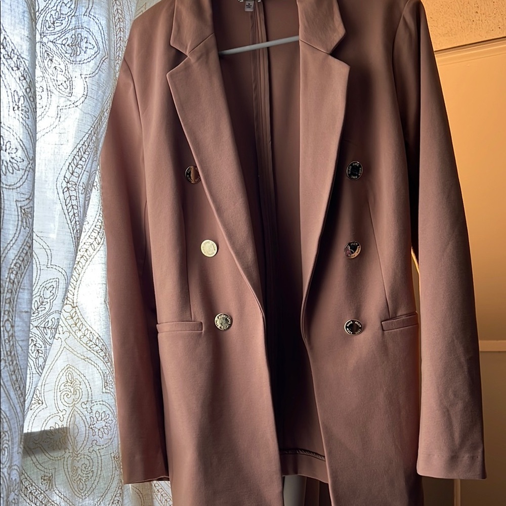 Anne Klein Brown Double-Breasted Blazer